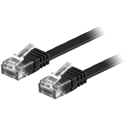 Laitekaapeli, U/UTP Cat6, Litteä, 1,5 M, 250 MHz, Musta