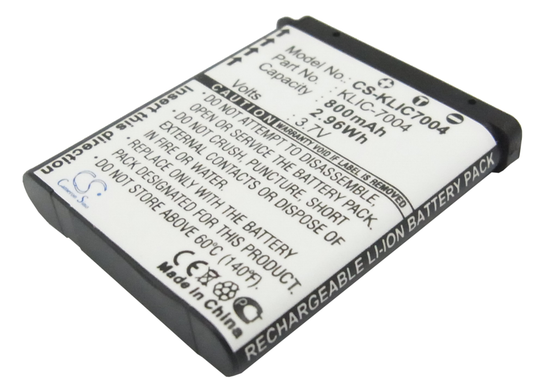 Kodak KLIC-7004 yhteensopiva akku 800 mAh
