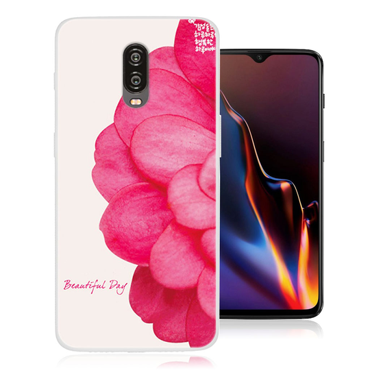 OnePlus 6T kuviollinen silikooni muovinen takasuoja kuori - Kukkiva Kukka