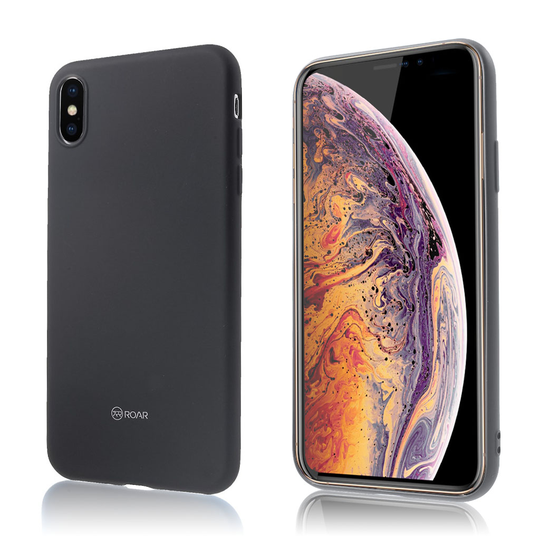 iPhone Xs Max ROAR KOREA matta pintainen joustava muovinen takasuoja kuori - Musta