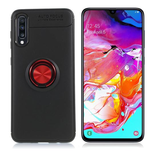 Samsung Galaxy A70 finger ring case - Black / Red