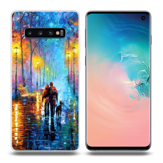 Samsung Galaxy S10 Plus kuvioitu suojakotelo - Rakastavaiset ja Koira