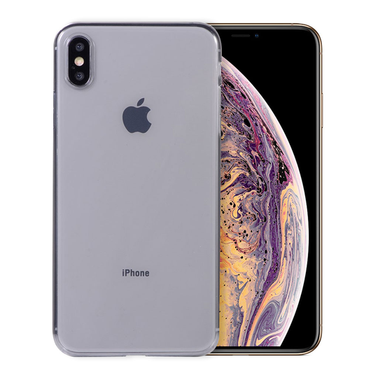 iPhone Xs Max läpinäkyvä silikooni muovinen pehmeä takasuoja kuori - Harmaa