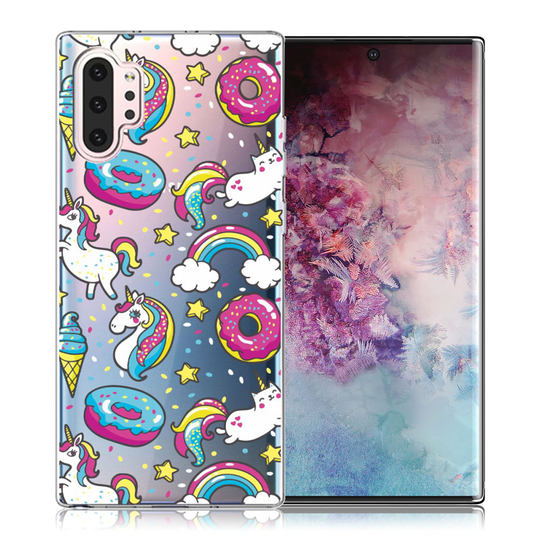 Deco Samsung Galaxy Note 10 Pro kuoret - Yksisarvinen ja munkkeja