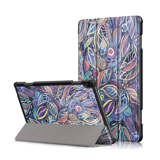 Lenovo Tab P10 kuosillinen nahkainen flip Suojakotelo - Värikkäät Lehdet