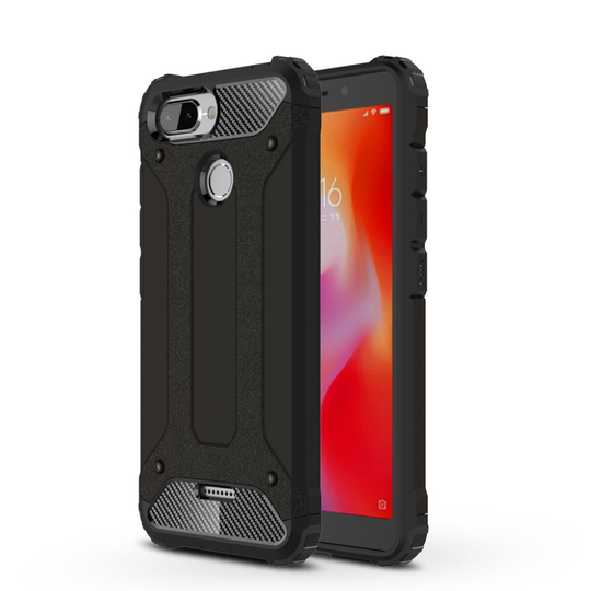 Xiaomi Redmi 6 Kilpi kova hybriidi muovinen takasuoja kuori - Musta