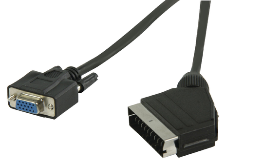 SCART - VGA-kaapeli SCART uros - VGA naaras 2 00 m musta