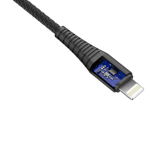 Devia Storm 2in1 USB-A / USB-C - Lightning 2 4A 1m - Musta