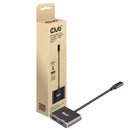 CLUB 3D USB 3.2 GEN1 HUB TO DP + HDMI