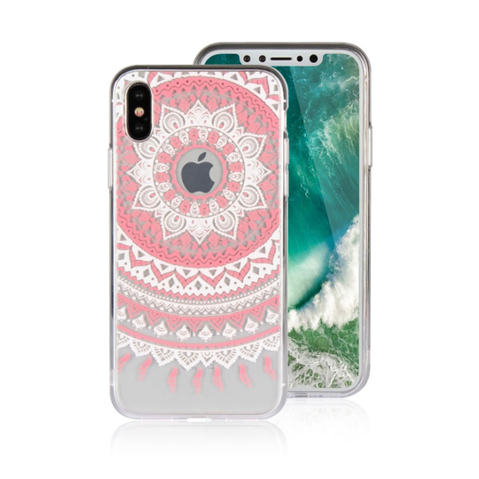iPhone X mandalakuvioinen suojakuori - Pinkki
