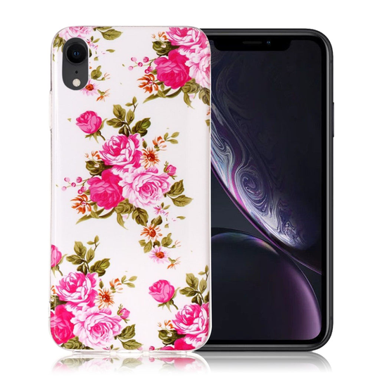 iPhone 9 Valoisa Kuviollinen Pehmeä Muovinen Takasuoja Kuori - Ruusut