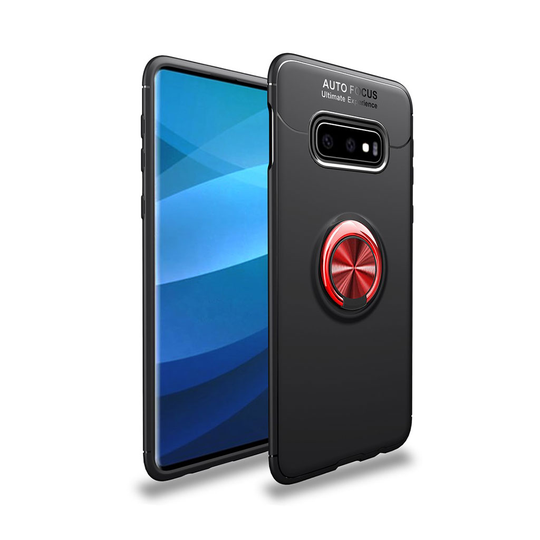 Samsung Galaxy S10e magneettinen metallilevy takatuki suojakotelo - Musta / Punainen