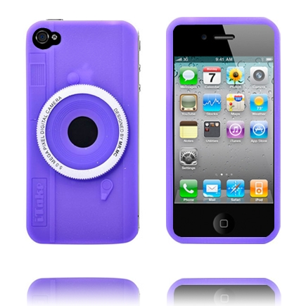 Kamera (Violetti) iPhone 4 Silikonikuori
