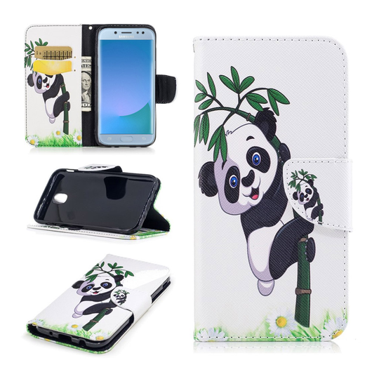 Samsung Galaxy J5 (2017) uniikki nahkakotelo - Panda puussa