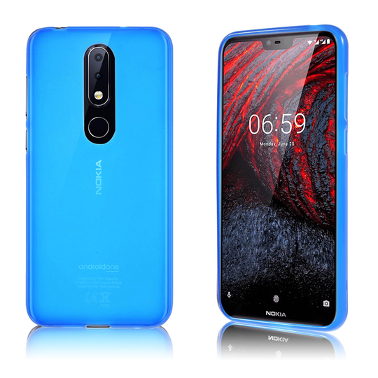 Nokia X6 Kaksi Puolinen Matta Pintainen Pehmeä Muovi Takasuoja Kuori - Sininen