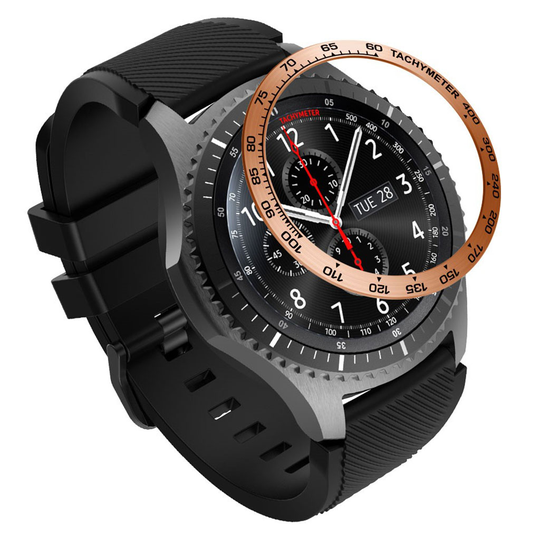 Samsung Gear S3 Frontier stylish metal watch frame - Rose Gold / Black