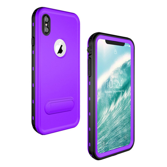 iPhone Xs Max REDPEPPER hybriidi muovinen isku ja naarmu kestävä suojakuori jalkatuella - Violetti