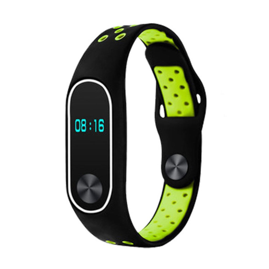 Xiaomi Mi Band 2 Kaksi Sävyinen Sporttinen Silikooni kellon Vaihto Ranneke - Vihreä