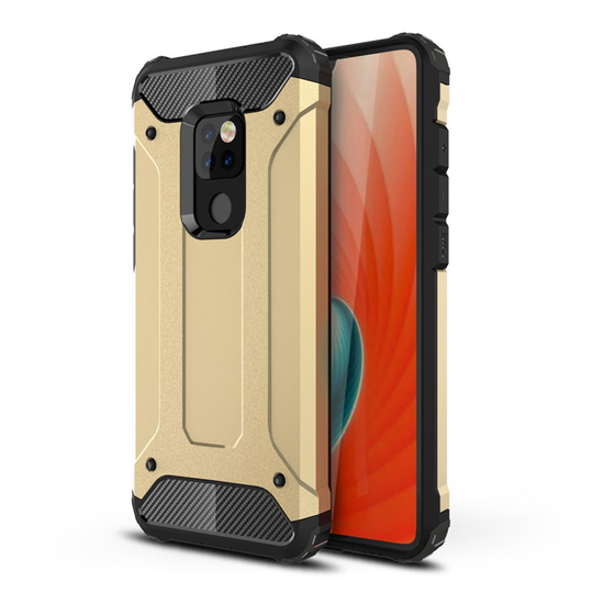 Huawei Mate 20 kilpikova hybriidi muovinen takasuoja kuori kulma vahvisteilla - Kulta