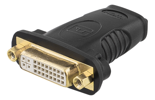 HDMI-sovitin, Tukee 1080p 60Hz, HDMI 19-pin Naaras - DVI-D Naaras, Kullatut Liittimet, Musta