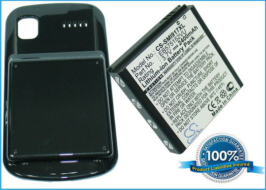Samsung SGH-i917 Focus Cetus SGH-i917 Focus yhteensopiva akku laajennetulla takakannella 2400 mAh