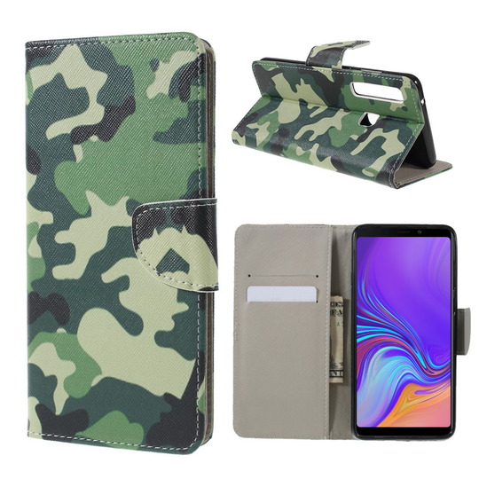 Samsung Galaxy A9 (2018) synteetti nahkainen lompakko suojakotelo kuviolla - Kamo