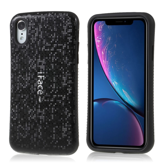 iPhone Xr IFACE MALL mosaiikki hybriidi muovinen takasuoja kuori - Musta