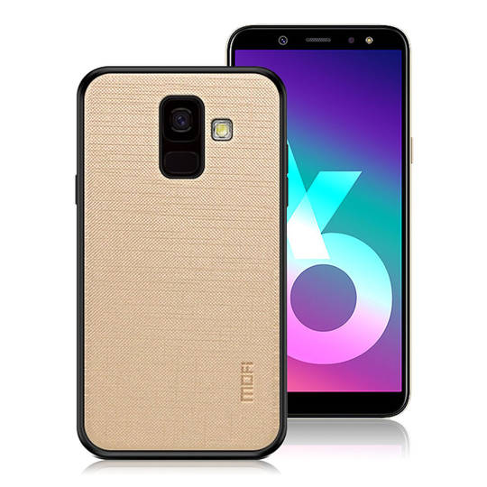 Samsung Galaxy A6 MOFI Ohut Hybriidi Takasuoja Kuori Pinnoitetti Kankaalla - Kulta