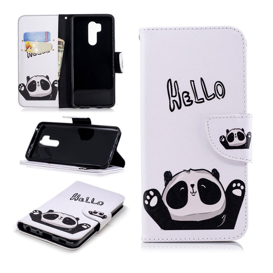 LG G7 ThinQ kuvioitu nahkainen suojakotelo - Suloinen Panda