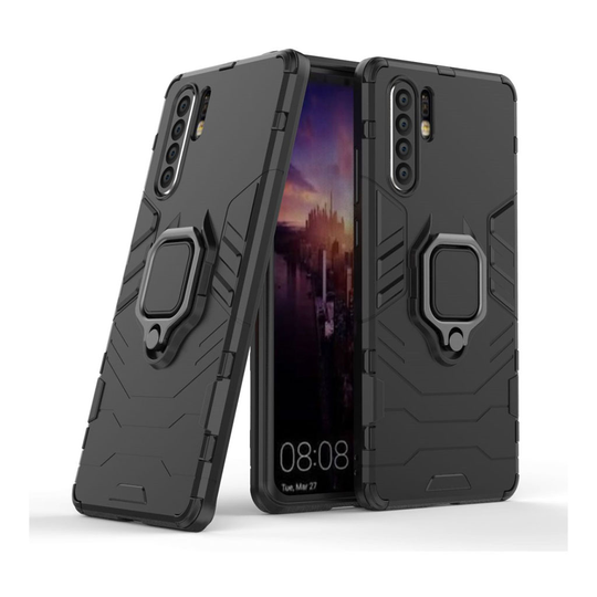 Huawei P30 Pro rengaspidike takatuki combo suojakotelo - Musta