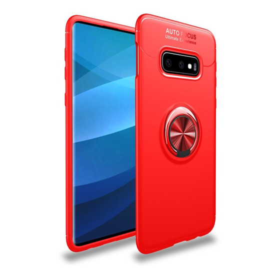 Samsung Galaxy S10 Plus takatuellinen suojakotelo rengaspidikkeellä - Punainen