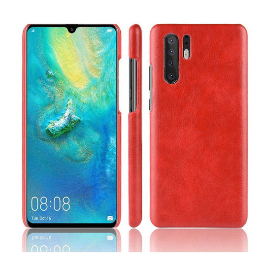 Huawei P30 Pro litsi pintainen nahkainen suojakotelo - Punainen