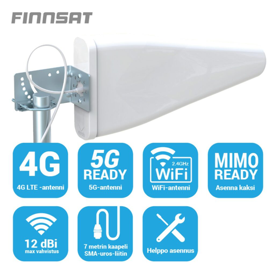 FINNSAT FS5000 5G/4G/3G/GSM SUUNTA-ANTENNI + TS9 ADAPTERI