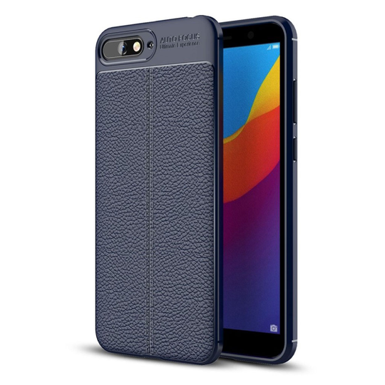 Huawei Y6 (2018) Liitsihedelmän Jyväinen Pehmeä TPU Takasuoja Kuori - Tumman Sininen