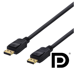 DELTACO DisplayPort kaapeli 2m 4K UHD DP 1.2 musta