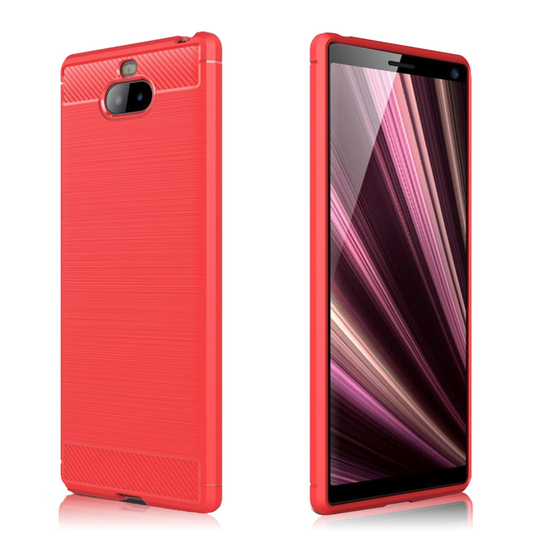 Sony Xperia 10 carbon brushed case - Red