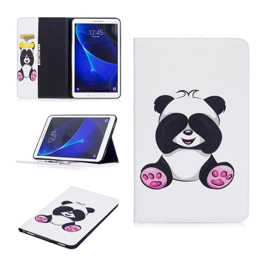 Samsung Galaxy Tab A 10.1 (2016) uniikki nahkakotelo - Söpö panda