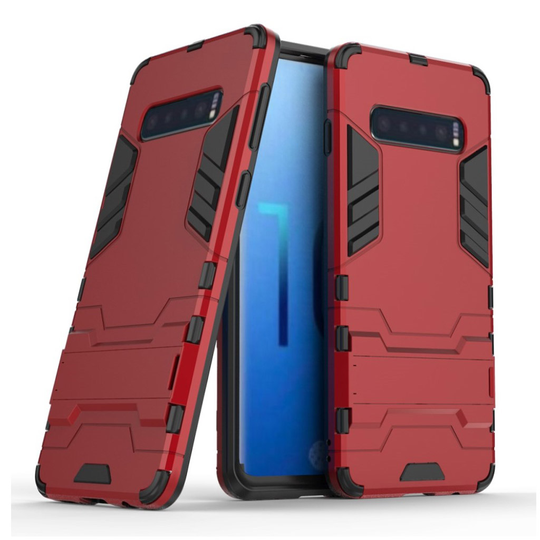 Samsung Galaxy S10 cool guard takatuki hybrid suojakotelo - Punainen