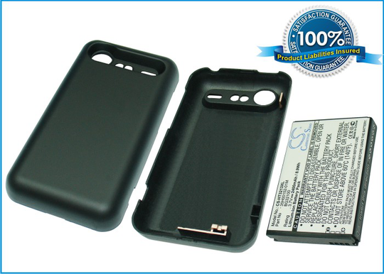 HTC Incredible S Incredible S S710E S710E PG32130 Extended With Back Cover yhteensopia akku - 2400 mAh