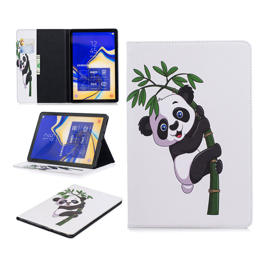 Samsung Galaxy Tab S4 kuviollinen syntetti nahkainen suojakotelo missä kortti paikat - Bamboo Panda