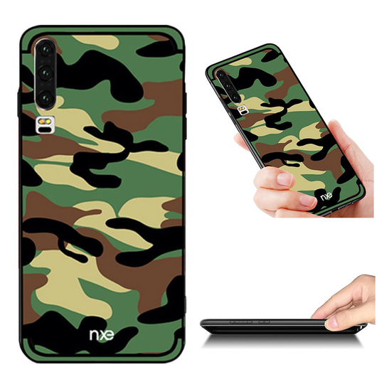 NXE Huawei P30 camo-kuvioinen suojakotelo - Armeijanvihreä