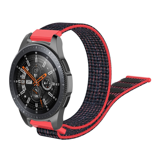 Samsung Galaxy Watch (46mm) 22mm nylon watch band - Black / Red