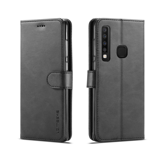 LC.IMEEKE Samsung Galaxy A9 (2018) Lompakkotyylinen nahkainen flip Suojakotelo - Musta