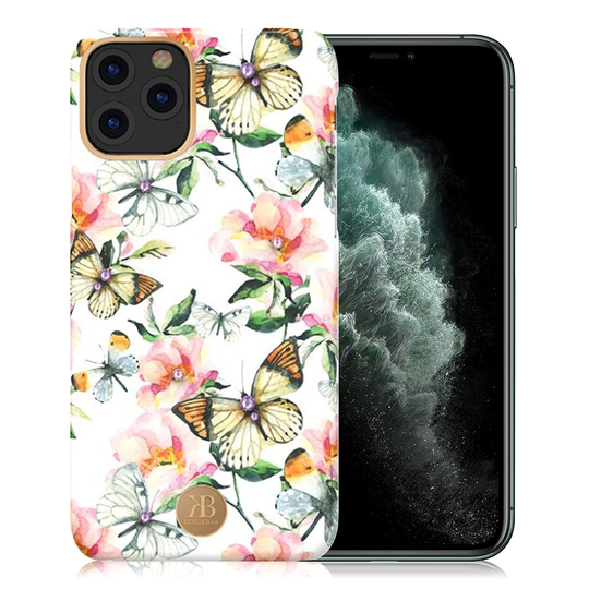 Kingxbar iPhone 11 Pro Max Blossom Swarovski Case - Peach Flower