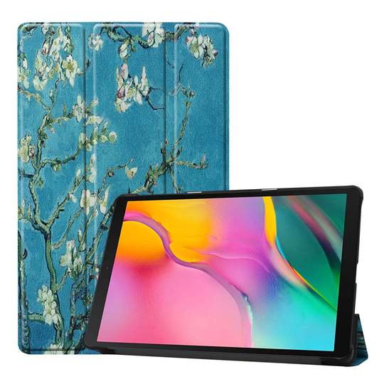 Samsung Galaxy Tab A 10.1 (2019) tri-fold leather case - Tree with Flowers