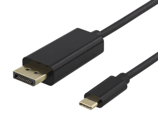 DELTACO USB-C - DisplayPort-kaapeli 1 m 4K 3D musta