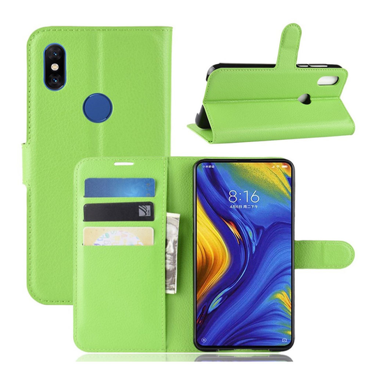 Xiaomi Mi Mix 3 litsi nahkainen suojakotelo - Vihreä