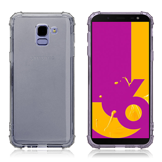 Samsung Galaxy J6 Iskukestävä Joustava TPU Muovi Takasuoja Kuori - Harmaa