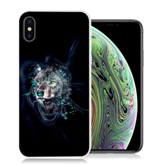 iPhone XS kuviollinen silikooni muovinen joustava suojakuori - Susi