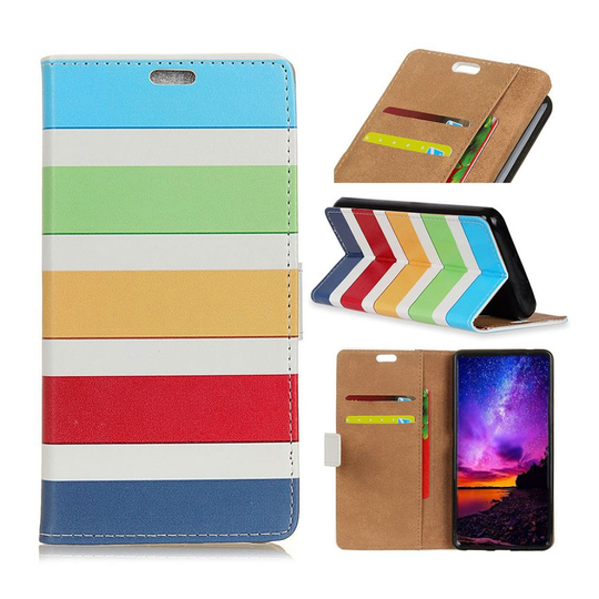 Sony Xperia 10 pattern leather case - Colorized Stripes